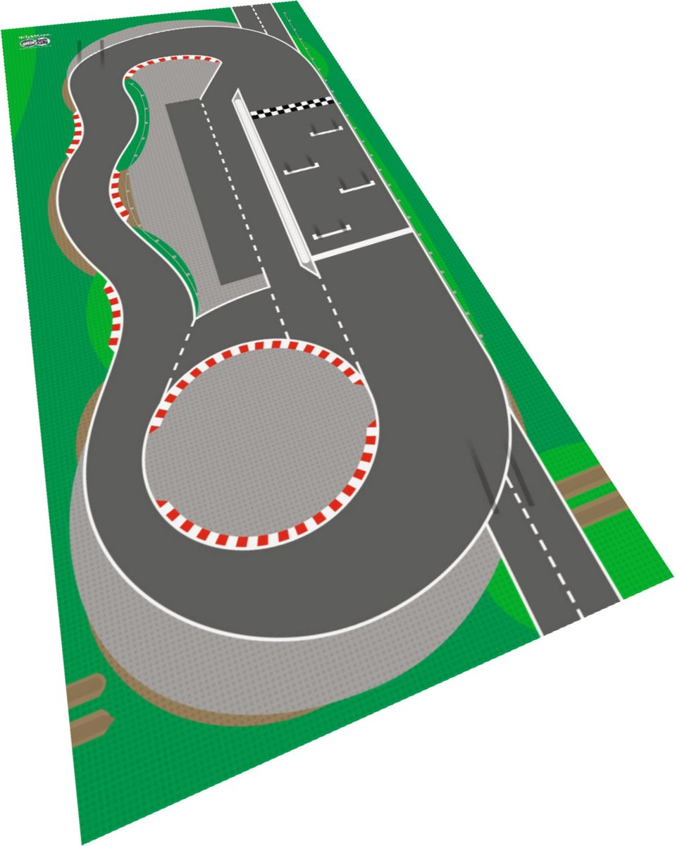 BrickMaps 32337001 - Speed - Track Champions - Wegplaat speelmat geschikt voor LEGO Speed Champions - Formaat gelijk aan 3x7 bouwplaat